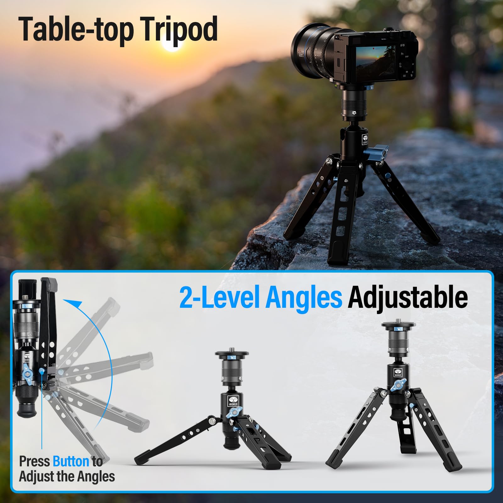 SIRUI SVM-145 Camera Monopod with Feet for Photography, 145cm Carbon Fibre Camera Monopod with Removable Tripod Stand Base, for DSLR, Camcorder, Max Load 10kg