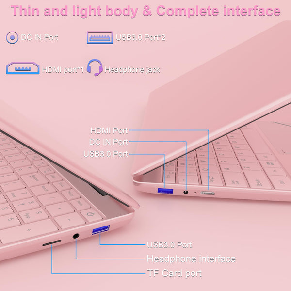 15.6" Laptop - 16GB RAM 512GB SSD PC Laptop, Quad-Core N95 Processor Up to 3.1GHz, Computers with USB3.0,Ethernet port,Touch ID, WiFi, BT4.2, for Students/Business