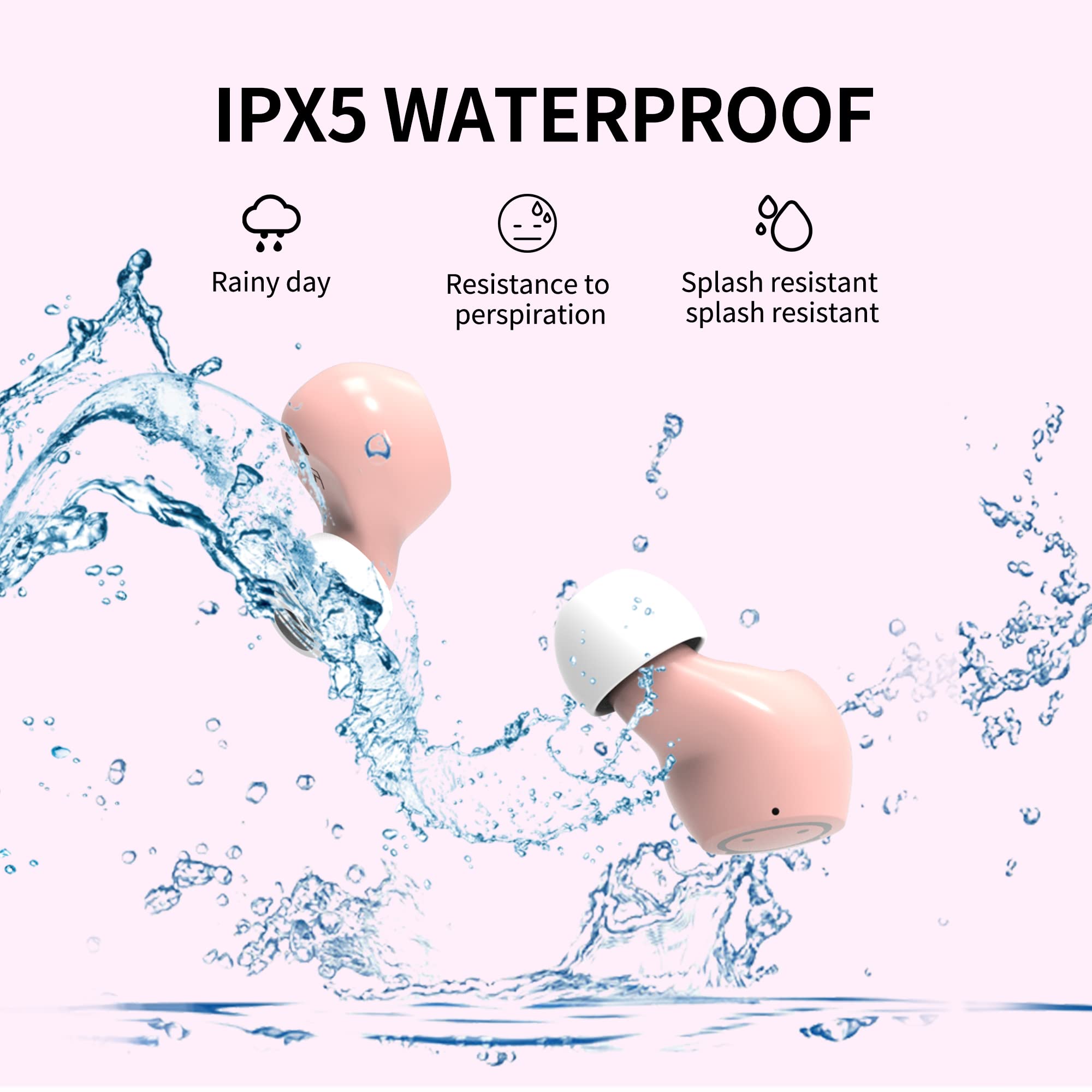 Earbuds for Kids Cute Design in-Ear Wireless Earphones for Kids Boys Adult Bluetooth 5.3 Waterproof Sport Stereo Headphones with Mic for Phone