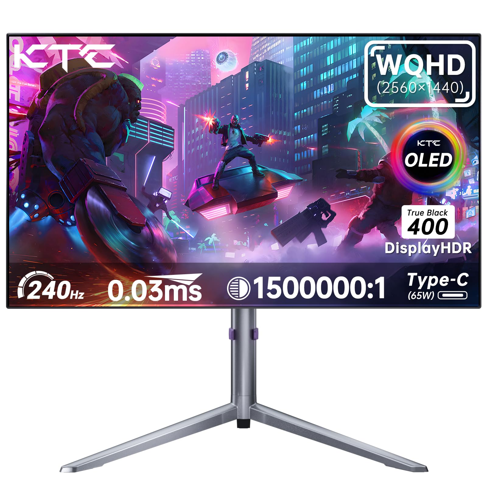 KTC Flat 32 Inch Monitor, QHD 1440P 2K@100Hz IPS Large Computer Monitor, Ultra Thin Bezels, Anti-Blue Light, HDR10, 103% sRGB, 86% DCI-P3, 350 Nits, 3ms MPRT, Adaptive Sync for Working and Gaming
