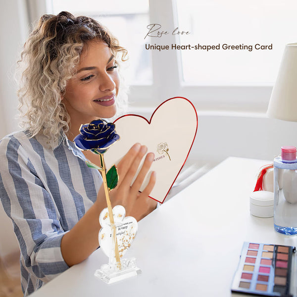 Ariceleo Gold Dipped Infinity Rose Last Forever Flower Decor, Birthday Gift for Women in Her Birthday Valentines Day Mothers Day, Resin Preserved Rose