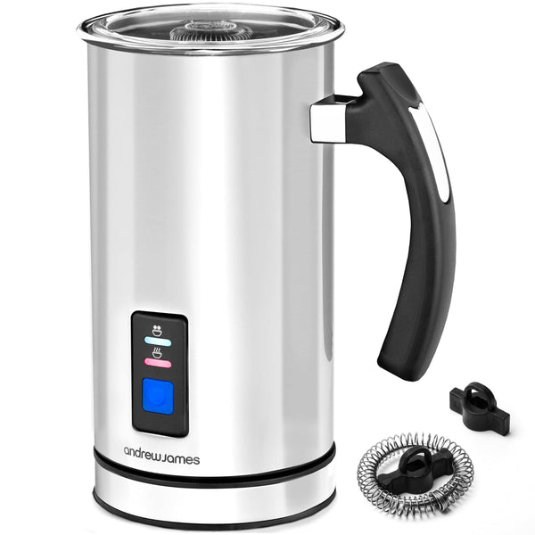 Andrew James Multi-Functional Electric Milk Frother & Milk Steamer, 500W 300ml 5 Functions 1 Touch Operation, Non-Stick, Hot Chocolate Heater, Milk