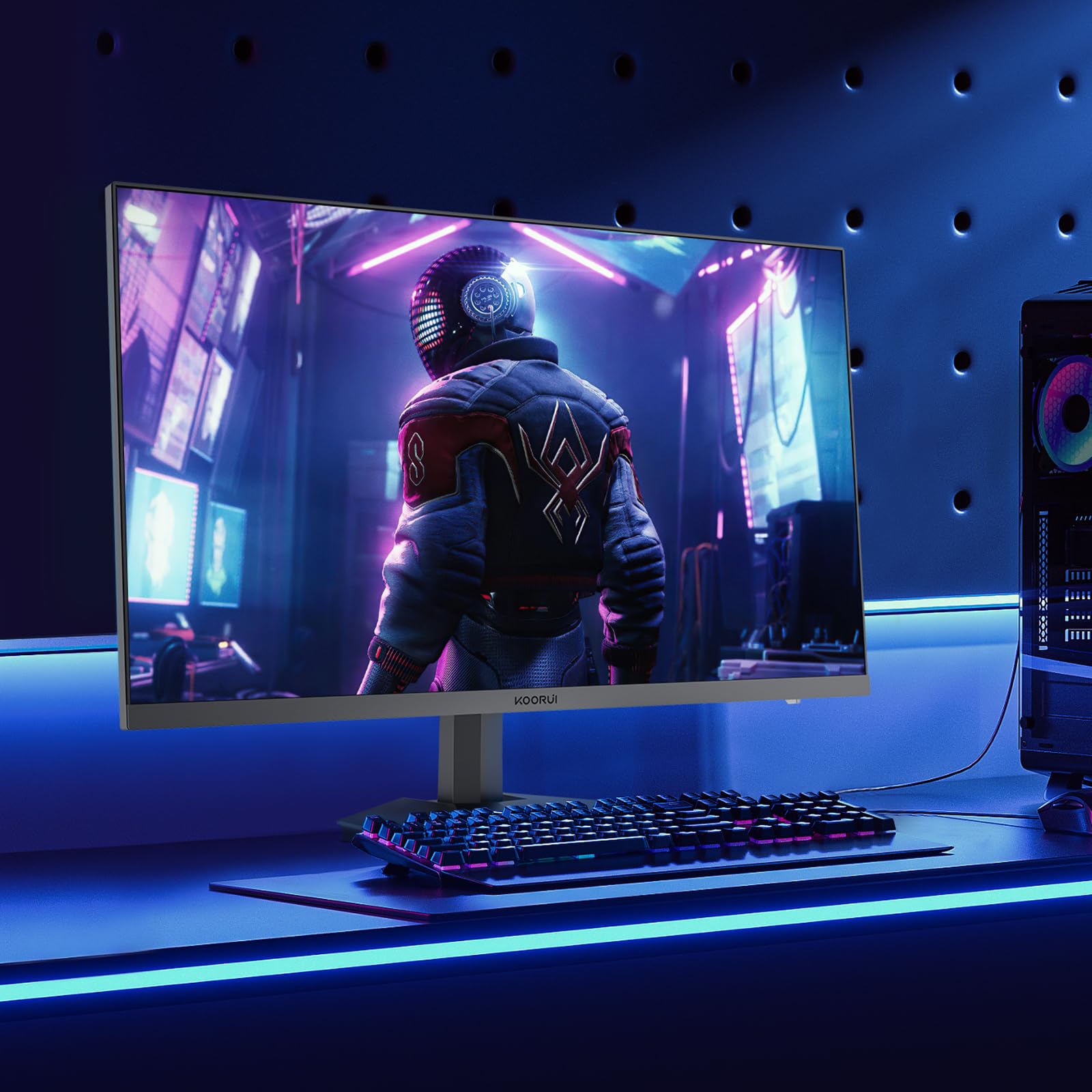 KOORUI 24 Inch Gaming Monitor, 165Hz, FHD 1080p, 1ms, IPS, Adaptive Sync, HDMI/DP, Tilt Adjustable, Eye Care, VESA Wall Mountable