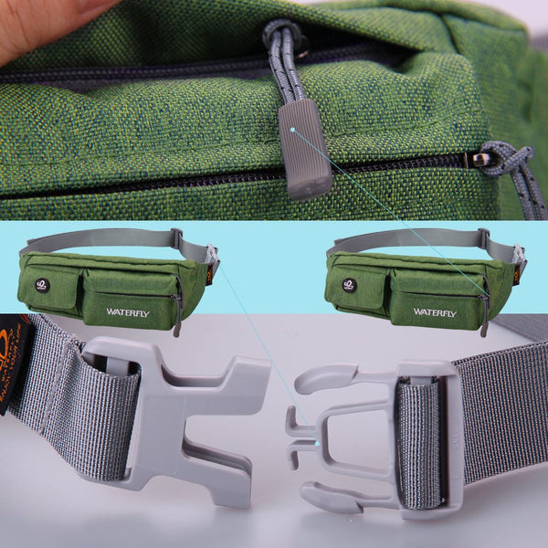 Waterfly Waist Bag Pack Slim Water Resistant Fanny Pack Travel Bum Bag Running Belt for Traveling Cycling Hiking Camping