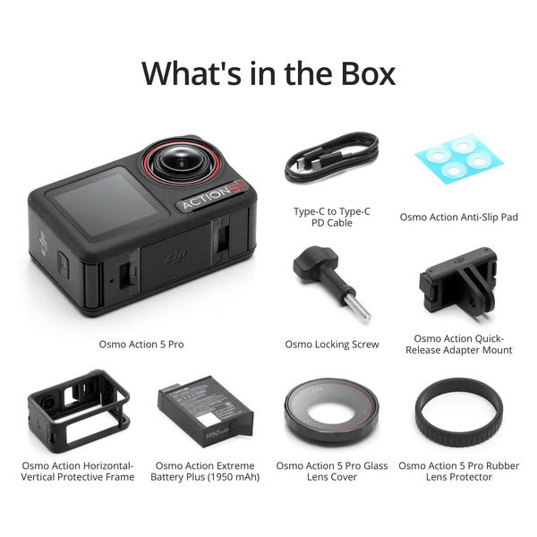 DJI Osmo Action 5 Pro Standard Combo, Waterproof Camera With 1/1.3" Sensor, 4K/120fps Video, Subject Tracking, Stabilization, Dual OLED Touchscreens, Action Camera 4K Ideal for Sports, Vlog