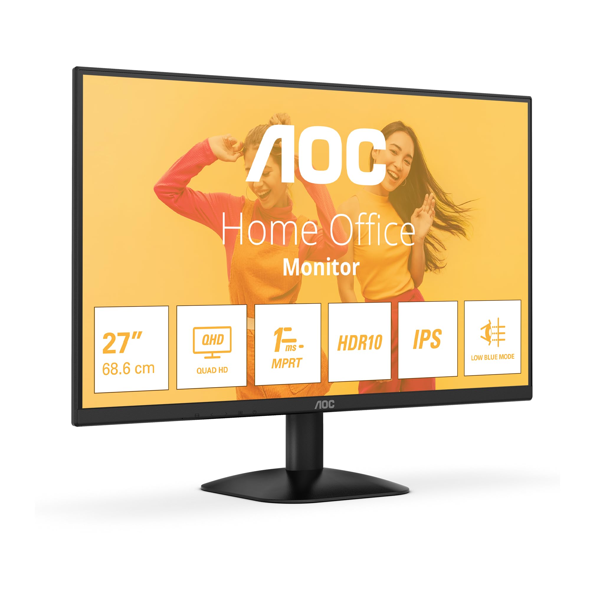 AOC 27B3CA2 - 27 Inch FHD Monitor, 100Hz, IPS, Speakers, USB-C Connectivity, FlickerFree, Adaptive Sync, LowBlue (1920 x 1080, 250 cd/m2, HDMI 1.4 / USB-C 65W Power delivery)