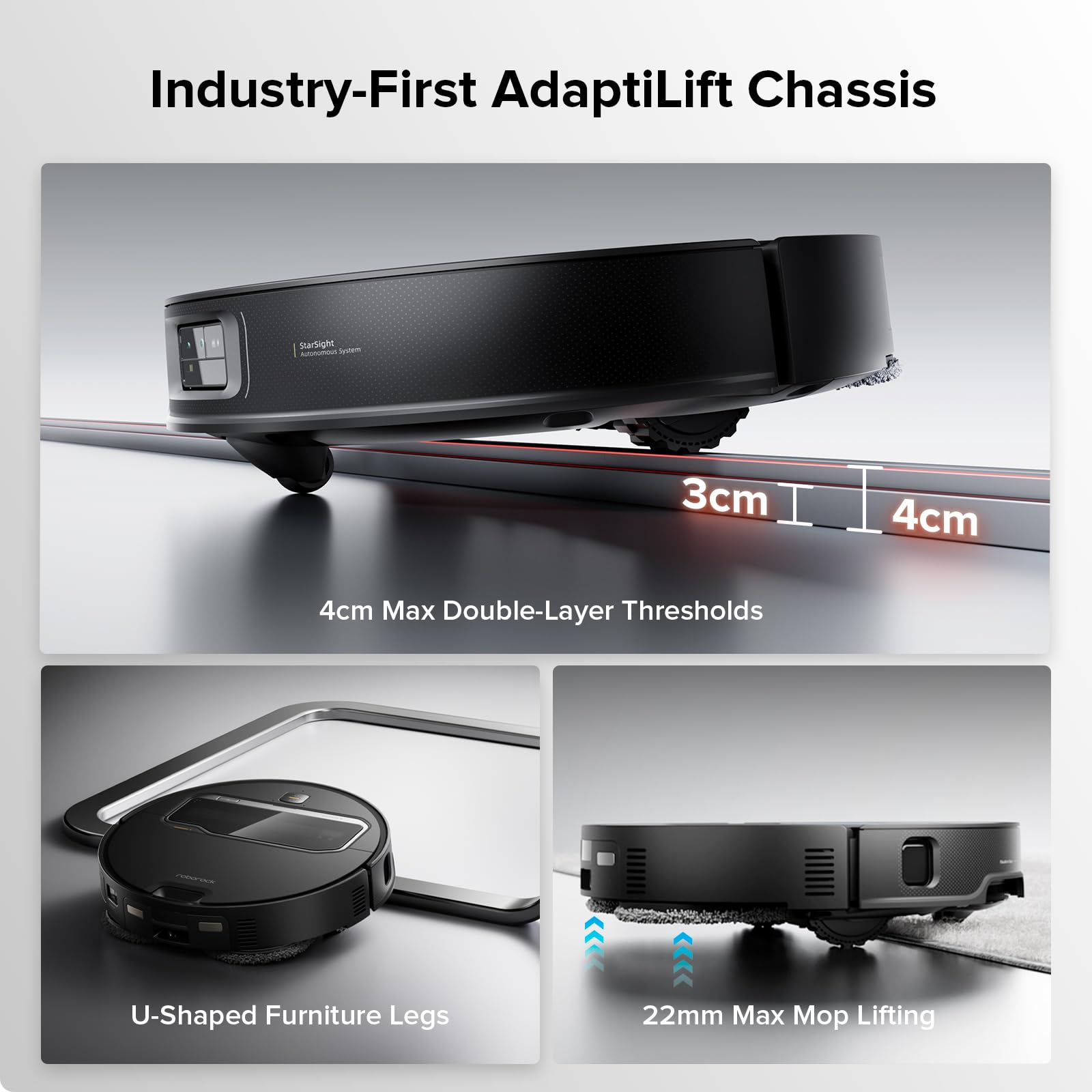 roborock Saros Z70 Robot Vacuum and Mop, OmniGrip Mechanical Arm, AI-Powered, 22,000Pa, 3.14'' Ultra Slim, FlexiArm Riser Technology, AdaptiLift Chassis, Obstacle Avoidance, Multifunctional Dock 4.0