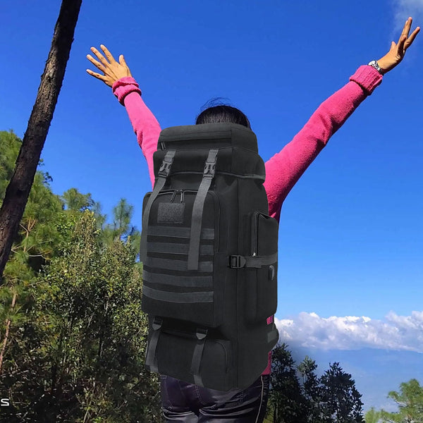 Wesoke 80L 100 liters Camping Hiking Backpack for Men, Extra Large Survival Hunting Backpack, Waterproof Big Molle Military Tactical Rucksack, Oversized Outdoor Sport Travel Daypack