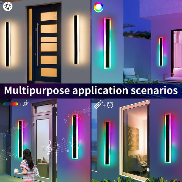 Mikeru 6500k Cool White Outdoor Wall Light, 150cm Modern Porch Wall Light, LED Vertical Long Acrylic Garden Fixture, IP65 Waterproof for Balcony, Living Room, Garage, Patio