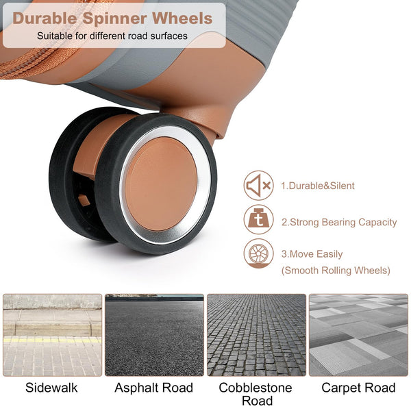 British Traveller 24" Medium Suitcase Lightweight Polypropylene Hard Shell Luggage Hold Check in Suitcase with 4 Wheels and Built-in TSA Lock(Navy, 66cm 60L)