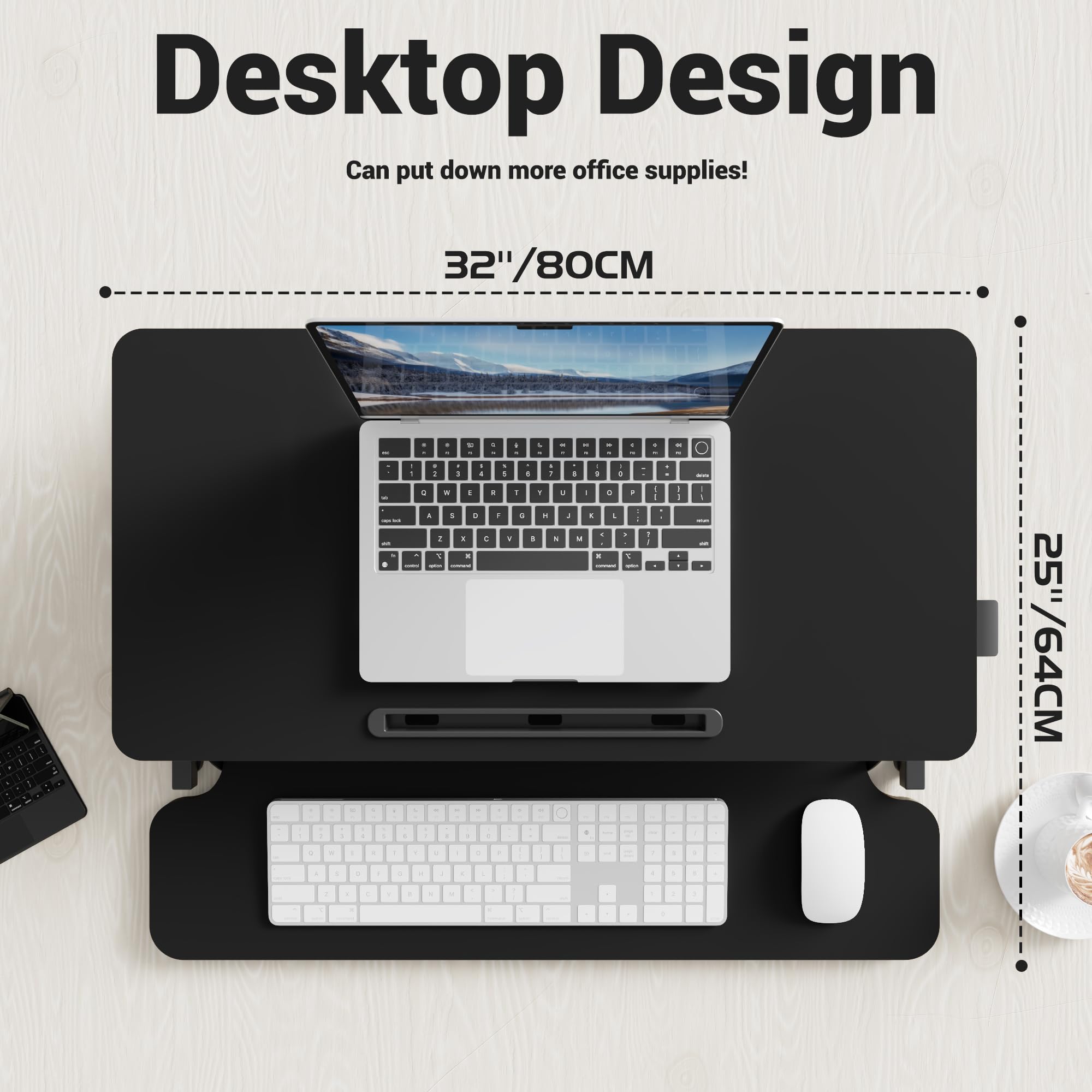 ERGOMAKER Standing Desk Converter, 36"/91cm Wide Height Adjustable Quick Sit to Stand Up Desk Riser for Dual Monitor