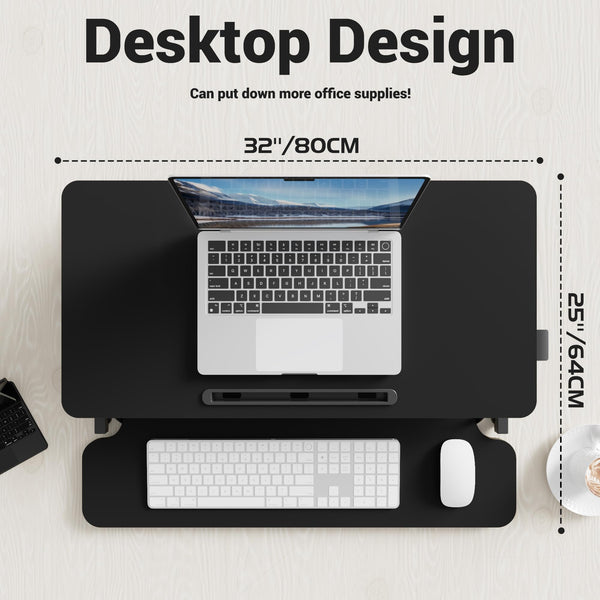 ERGOMAKER Standing Desk Converter, 36"/91cm Wide Height Adjustable Quick Sit to Stand Up Desk Riser for Dual Monitor