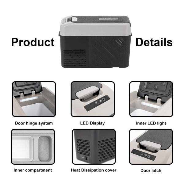 Alpicool G22 22L Compressor Car Fridge Freezer, DC 12v Camping Refrigerator, Portable Mini Cool Box for TruckCampervanRVBoat, -20℃ to 20℃