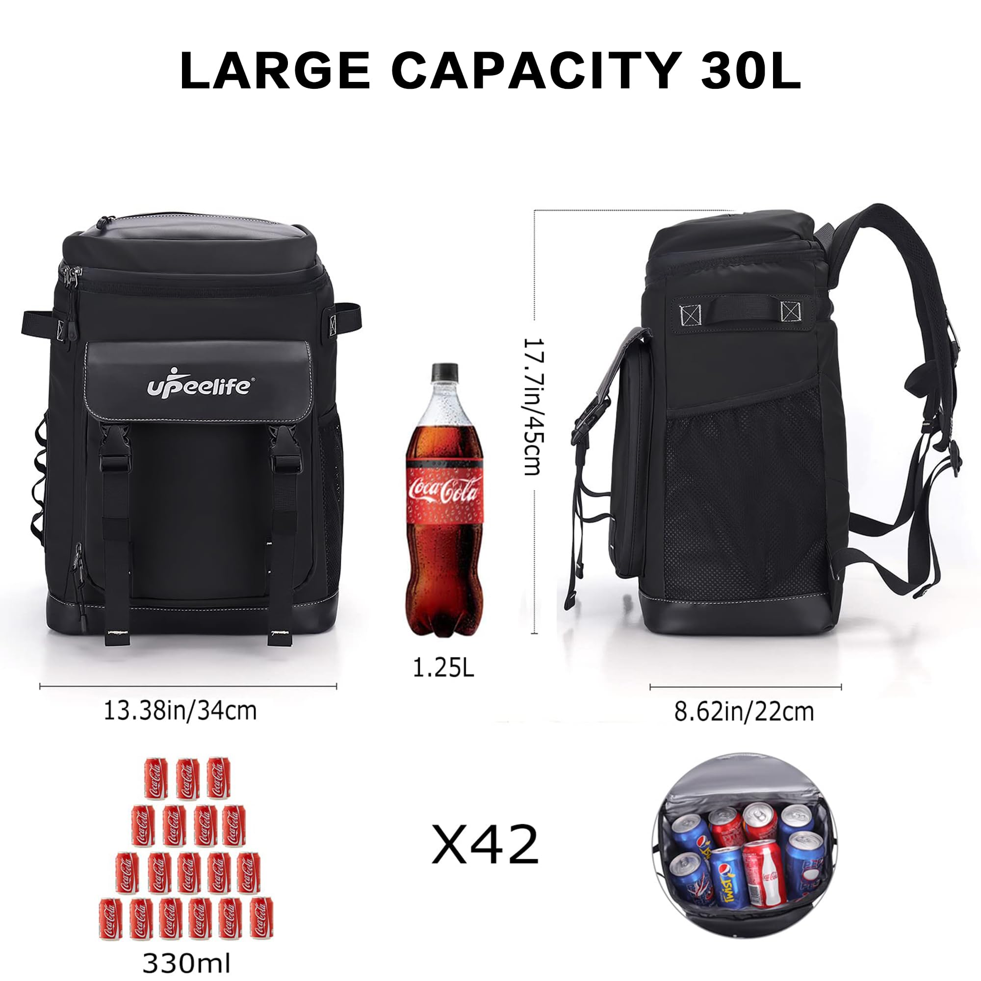 Upeelife Insulated Backpack Cooler Picnic Backpack, Cool Bag Rucksack Cooler Backpack