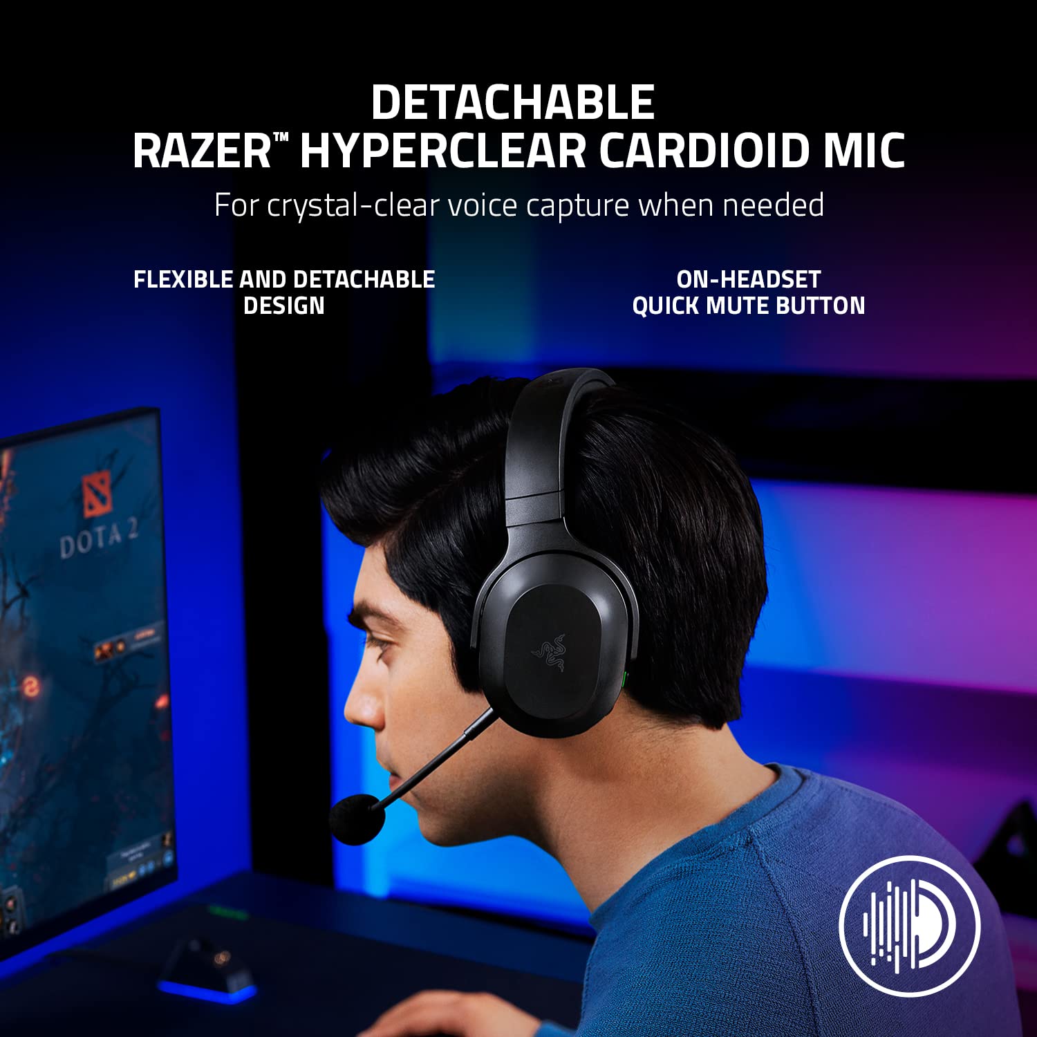 Razer Barracuda X - Wireless Multi-platform Gaming and Mobile Headset (SmartSwitch Dual Wireless, Ergonomic Design, TriForce 40 mm, Cardioid Mic, On-Headset Controls, 50h Battery USB-C) Black