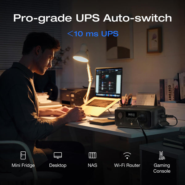 EF ECOFLOW RIVER 2 256Wh Portable Power Station with XT60 Cable, Solar Generator with LiFeP04, up to 600 W Power, Quick Charge in 1 Hour, Balcony Power for Camping/Emergency Power/Motorhomes/Home