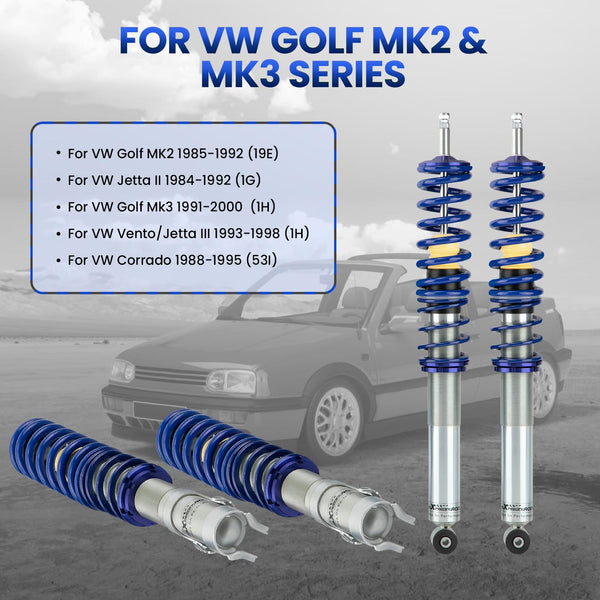 maXpeedingrods Coilovers for Golf Mk2 (19E) for Golf Mk3 (1H/1E) for Jetta Mk2 (19E) for Jetta/Vento Mk3 (1H)- Blue