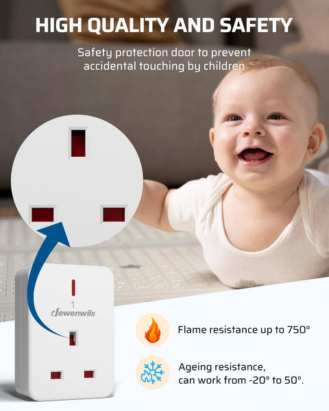 DEWENWILS Remote Control Plug Socket, 13A/3120W Heavy Duty Wireless Light Switch, 30m/100ft Long Range, Programmable for Bedroom, Garbage, 3 Pack Sockets and 1 Remote