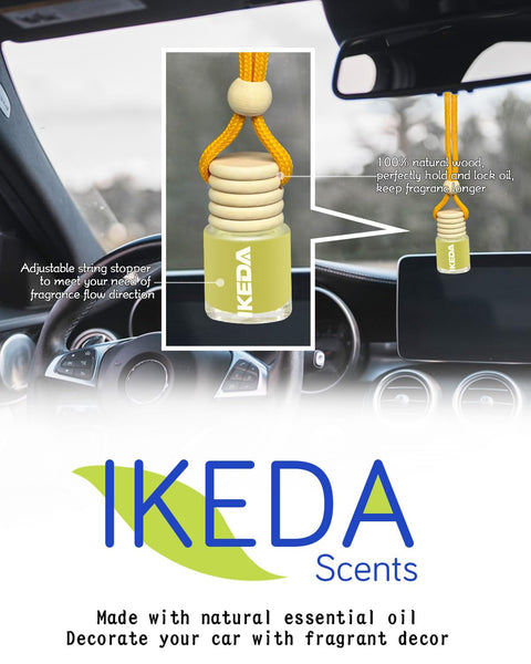 Ikeda scents Ikeda Car Air Fresheners | Automotive Hanging Pendant | Auto Perfume Diffuser with Real Oil | Strong and Long Last Fragrance | Fresh Smell Cover Odours | Car Accessories for Men Women