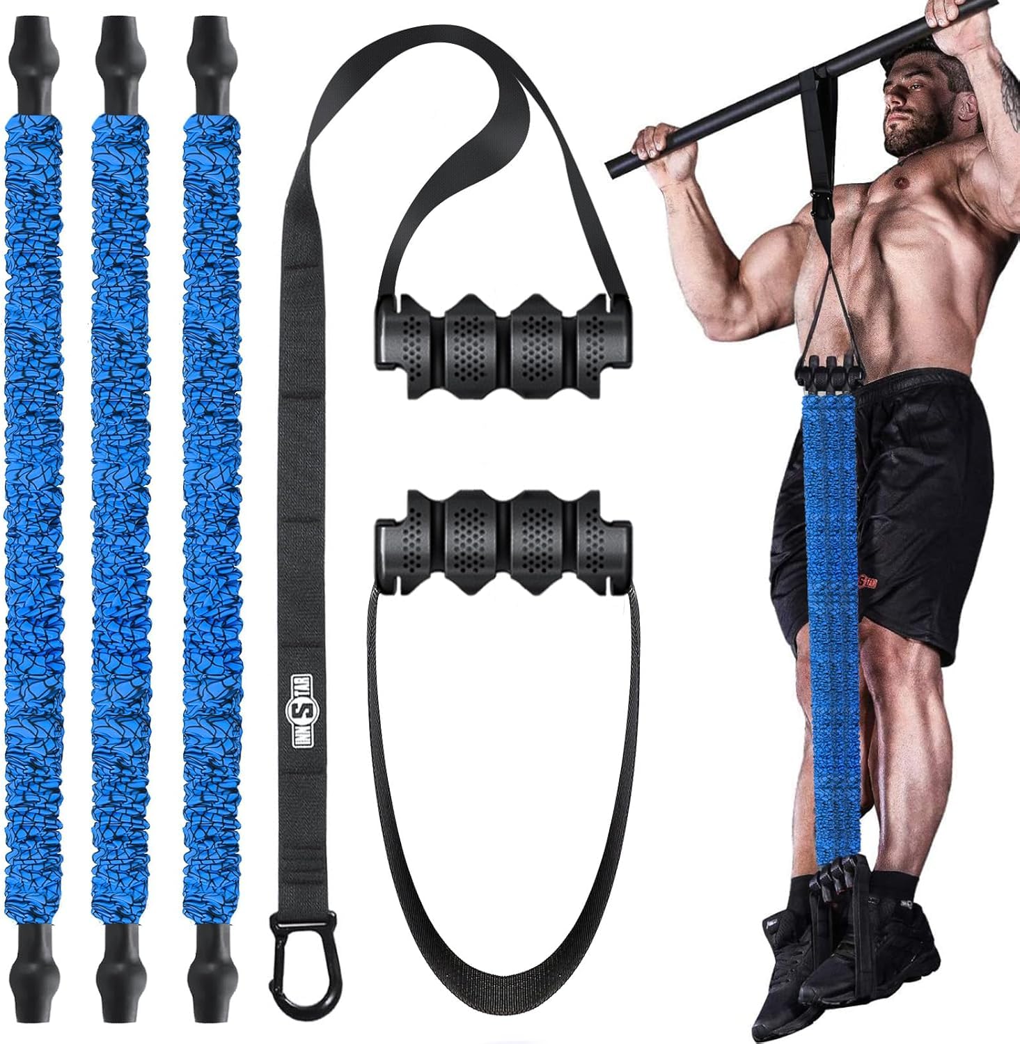 Innstar Pull Up Assistance Bands, 3 Heavy-Duty Adjustable Pull Up Bands Set, Pull Up Bands Assistance Bands for enhanced strength training - Patent