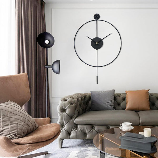 Classical Large Decorative Wall Clock with Pendulum, Modern Non-Ticking Silent Metal Wall Clocks for Living Room, Bedroom, Study, Office,20??