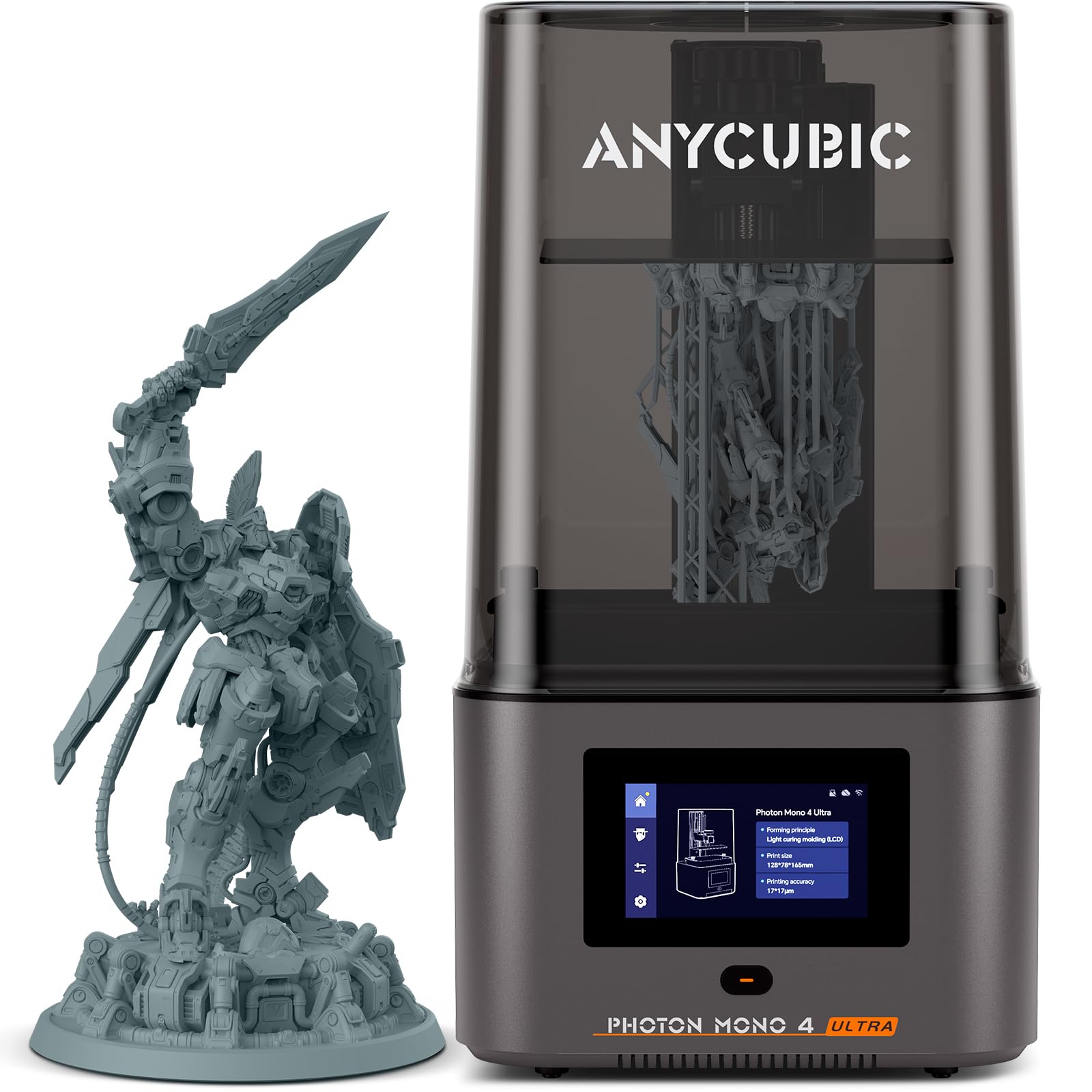 ANYCUBIC Photon Mono 4 Resin 3D Printer, 7'' 10K Mono LCD Screen with Stable LighTurbo Light Source, 70mm/h Fast Printing, Print Volume 6.04'' x 3.42'' x 6.49''