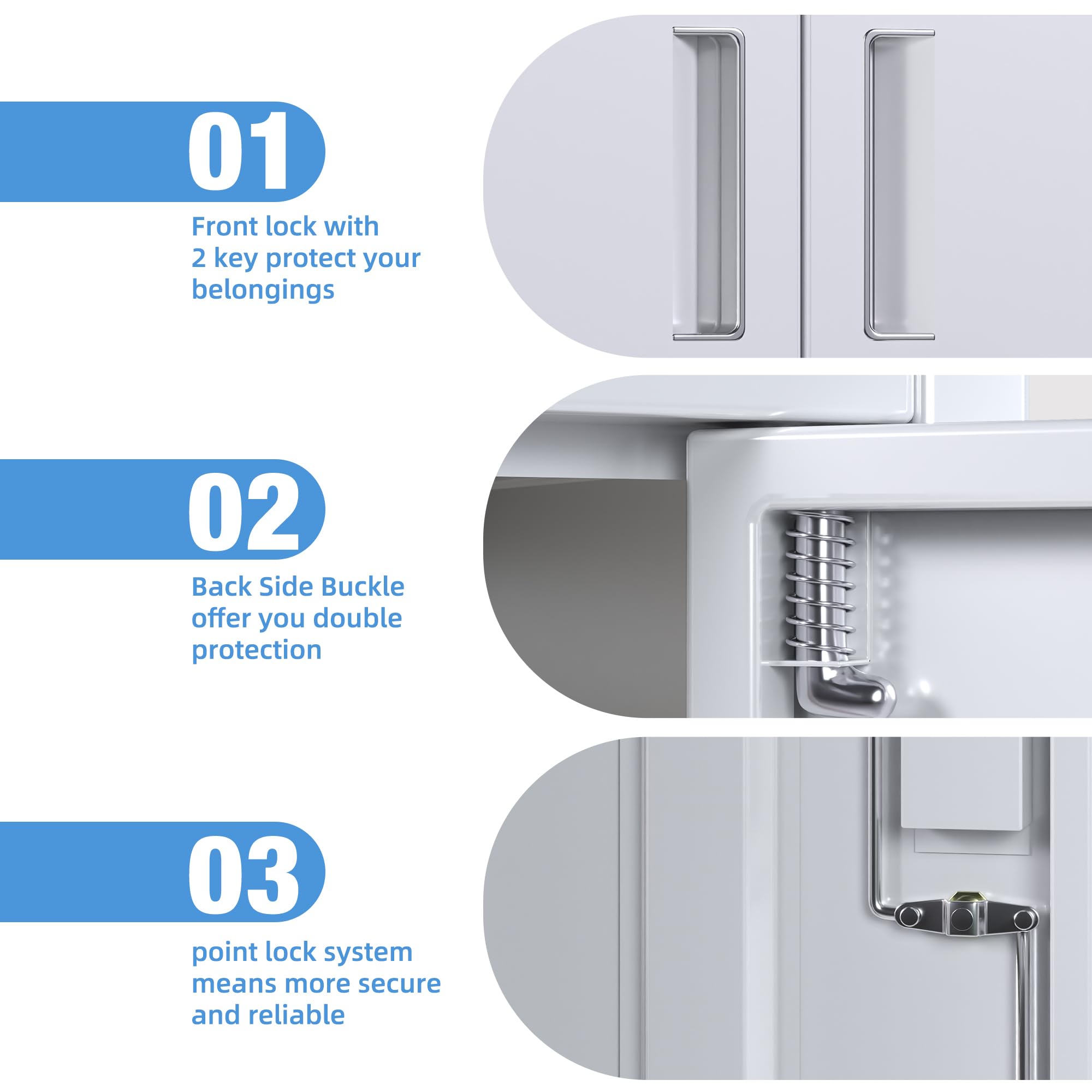 Metal Storage Cabinet with 2 Door and 3 Adjustable Shelves,140X80x40CM Steel Cabinet for Warehouse,Garage,Home,Office,Easy Assemble Required(Black/White)