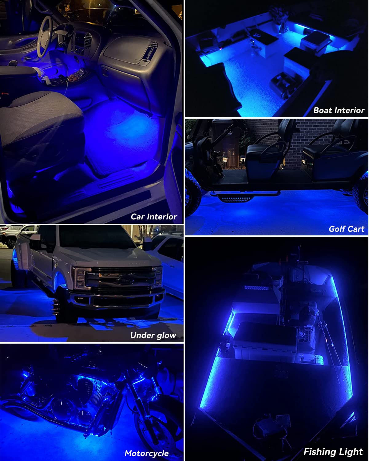 Motorbike Underglow 12V Led Strip Lights Neon Interior Car Lights Connectable Red Led Light Strips 12V for Cars Interior Lights Boat Marine Trucks 4Pack(60cm/24" Red)