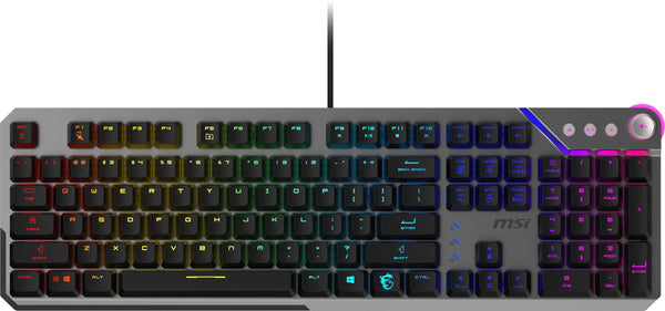 MSI Vigor GK71 Sonic Mechanical Gaming Keyboard (UK Layout) - MSI Sonic Red Switches (Linear), Ergonomic Keycaps, Anti-slip Base, Per-key RGB Mystic Light, USB 2.0 - Full-Sized