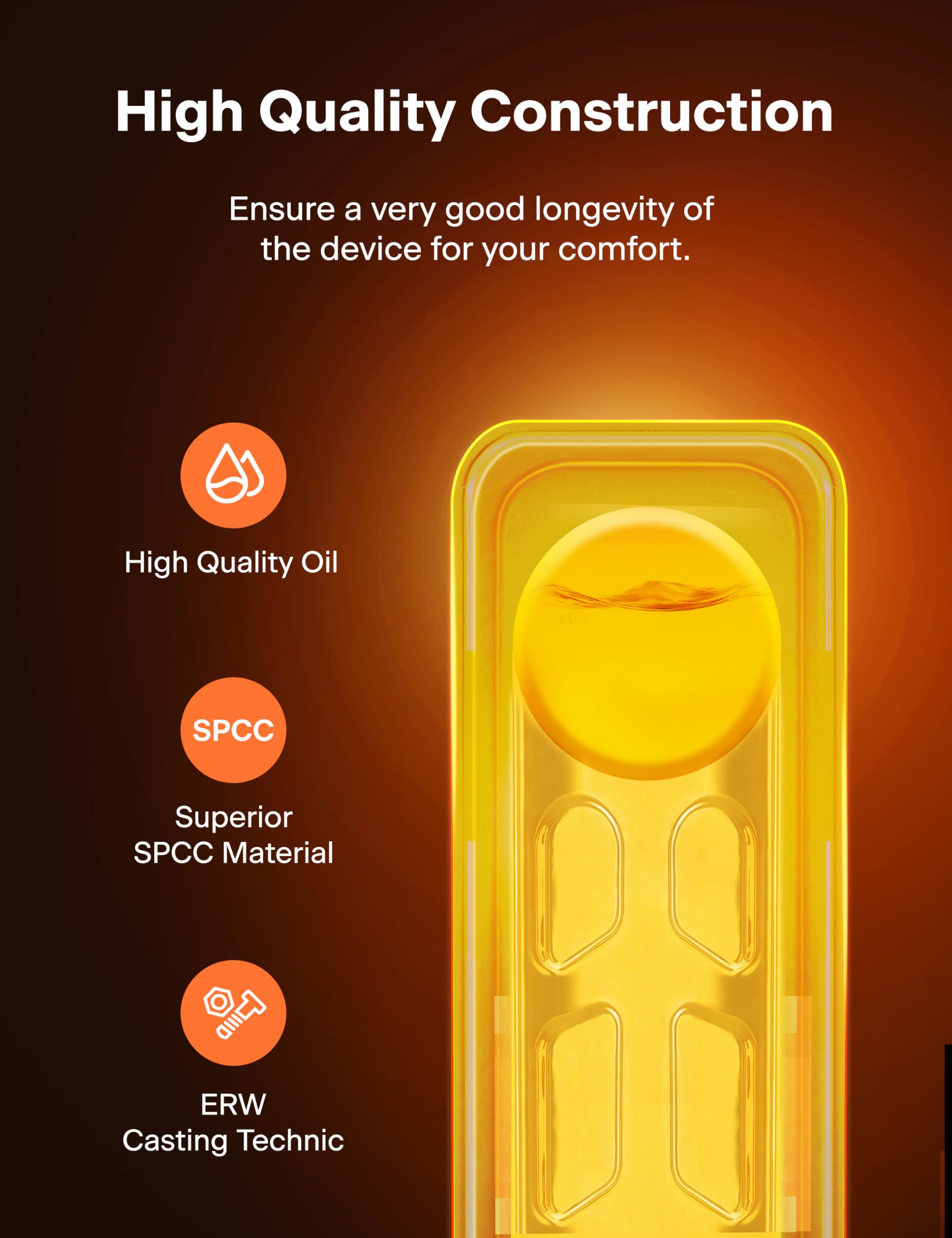 PELONIS Electric Radiator with Adjustable Thermostat and 3 Heat Settings, Oil Filled Heater with Overheat Protection (2500W, Knob Control)