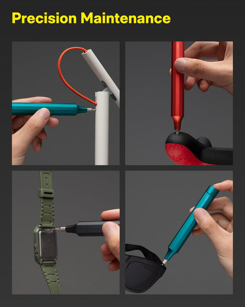 HOTO Precision Screwdriver Set, 24-in-1 Multi-Bit Screwdriver, Mini Hand Set with 12 Double End S2-Steel Bits, Ideal for Phone/Glasses/Watches/Laptop, Cinnabar Red