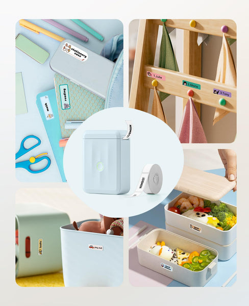 NIIMBOT Label Maker Machine, D110 Upgraded Version Sticker Printer Maker with 1 Roll White Starter Label Paper, Thermal Label Printer for School Office Home Organization