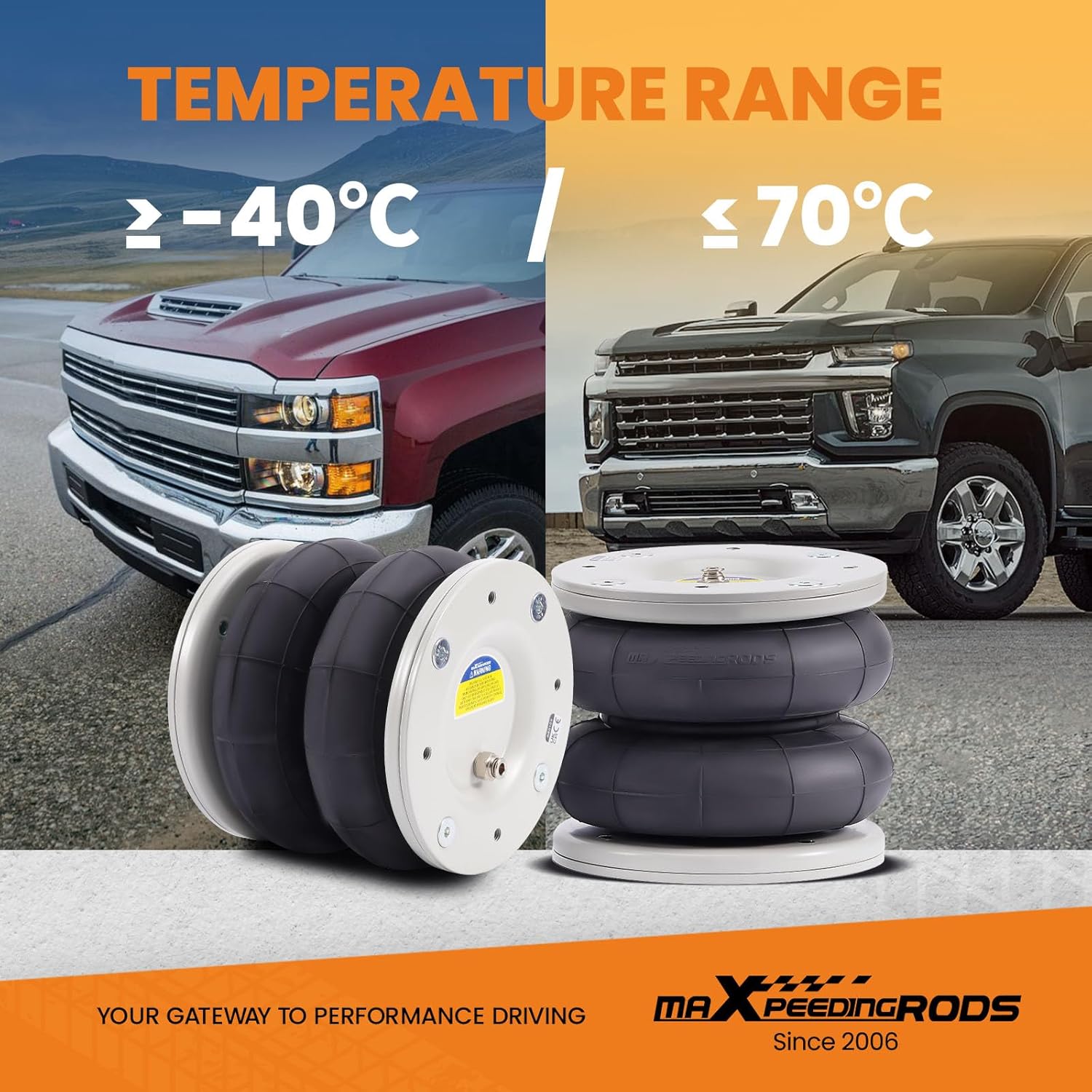 maXpeedingrods Air Suspension Kit for Ford Transit 2001 Onwards RWD Twin Wheel – 4000kg Load, 12V Compressor, 2x Air Springs, Fits Panel Van/Tipper/Motorhome/Camper