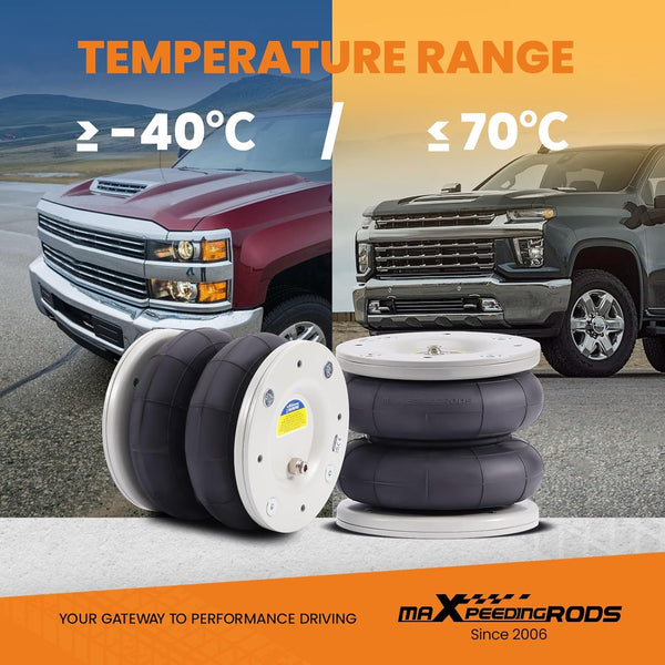 maXpeedingrods Air Suspension Kit for Ford Transit 2001 Onwards RWD Twin Wheel – 4000kg Load, 12V Compressor, 2x Air Springs, Fits Panel Van/Tipper/Motorhome/Camper