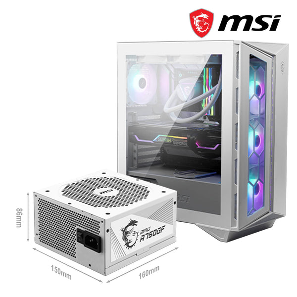 MSI MPG A1000G PCIE5 Power Supply Unit, UK Plug - 1000W, 80 Plus Gold Certified, Fully Modular ATX 3.0, PCIe 5.0 GPU Support, Japanese 105°C Capacitors, 0% RPM Mode, Flat Cables - 10 Year Warranty