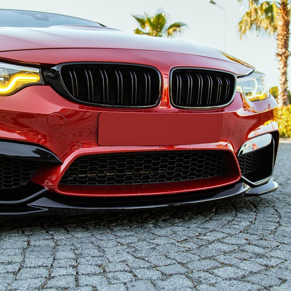 Oneway Front Flaps compatible with BMW M3 F80 2014-2018 & M4 F82 2014-2021 - Gloss black