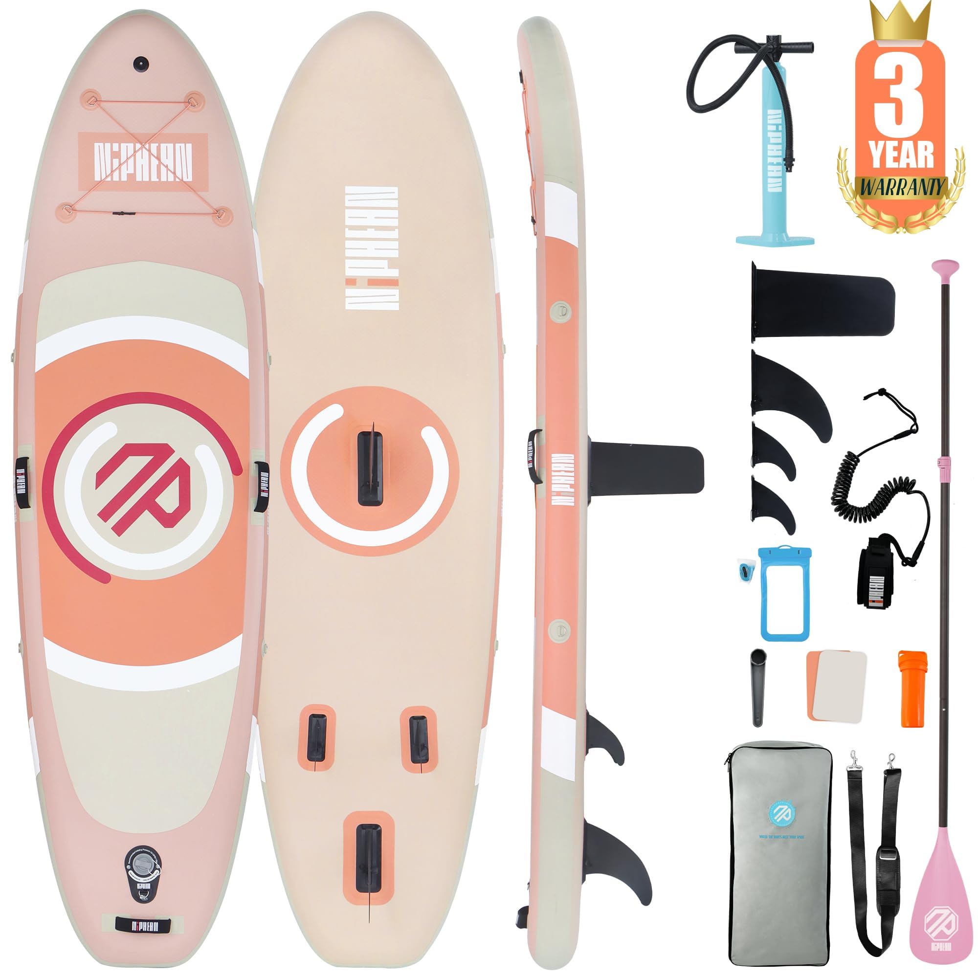 Niphean Inflatable Paddle Board with Stable Wing and Durable SUP Accessories, 10' Stand up Paddle Boards for Adults & Youth, Idea for Stand up Paddleboarding Beginner, Versatile Yoga Paddle Board