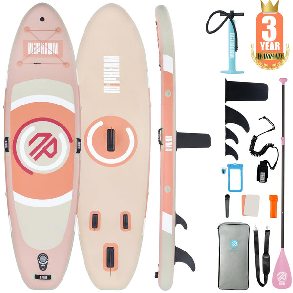 Niphean Inflatable Paddle Board with Stable Wing and Durable SUP Accessories, 10' Stand up Paddle Boards for Adults & Youth, Idea for Stand up Paddleboarding Beginner, Versatile Yoga Paddle Board