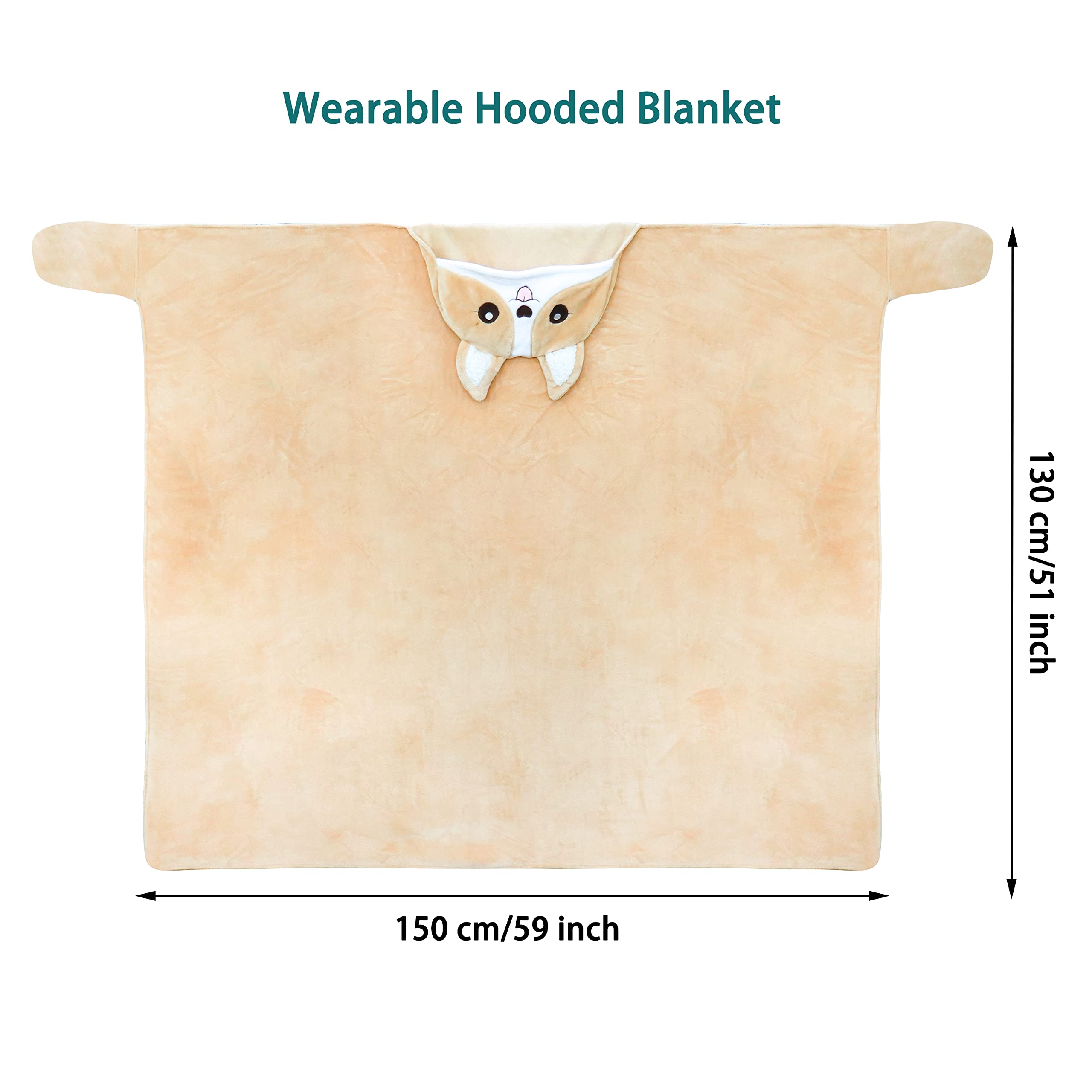 Shoppawhile Sloth Gifts for Women Wearable Hooded Blanket Soft Cute Warm Fluffy Sloth Hooded Blanket 59 * 51 inch