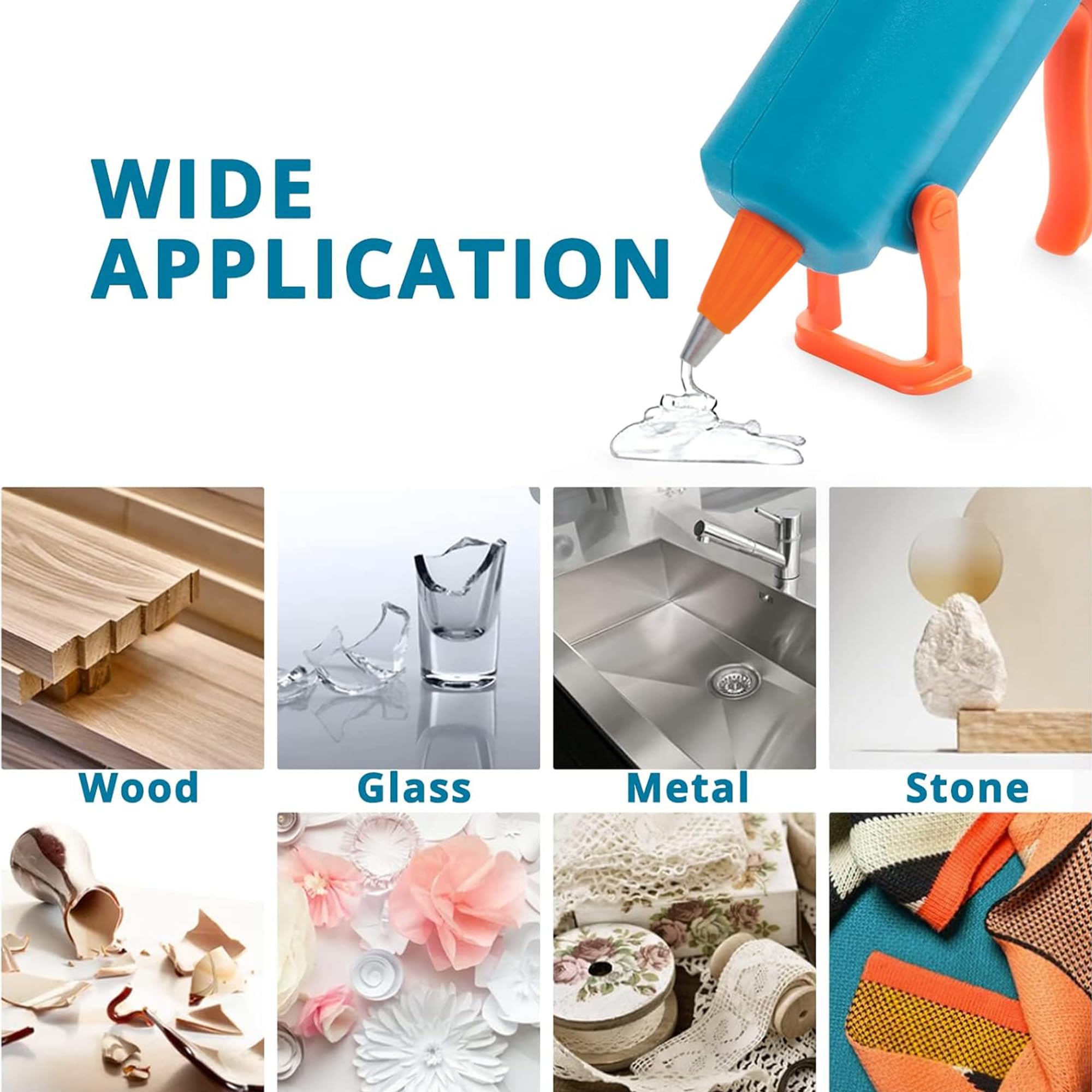 Tilswall Hot Glue Gun Kit, 50W Mini Melt Gun with 75pcs 130mm Glue Sticks for Crafting, DIY, Art, Sealing, Home Repairs, Cards, and Glass