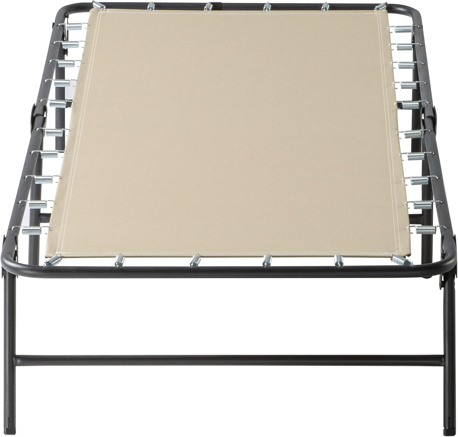 Zinus Single Folding Guest Bed frame with Foam Mattress 80x190 cm - 46 cm Height with Underbed storage - Metal Folding Guest Bed frame and Guest Mattress - Black