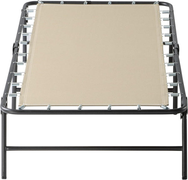 Zinus Single Folding Guest Bed frame with Foam Mattress 80x190 cm - 46 cm Height with Underbed storage - Metal Folding Guest Bed frame and Guest Mattress - Black