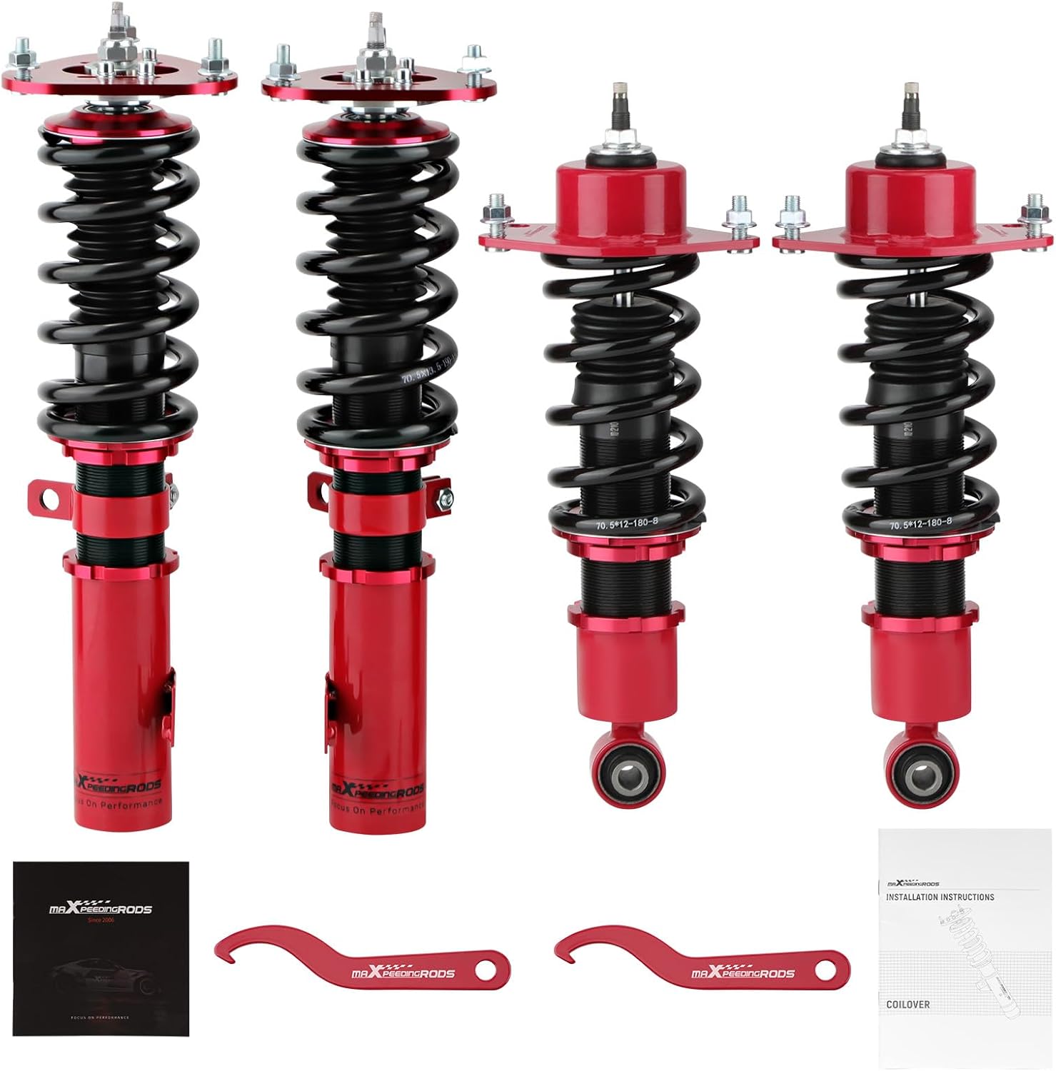 maXpeedingrods Coilovers Suspension Kit Performance Coilover for Toyota Celica 2000-2006 ZZT230 ZZT231 GT 1.8 VVT-i Coil Shock Strut Adj. Height