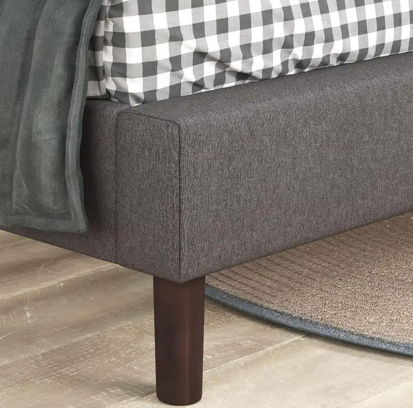 Zinus Arnav Super King Bed frame - Bed 180x200 cm - 26 cm Height - Metal bed frame with Wood slat support - Black