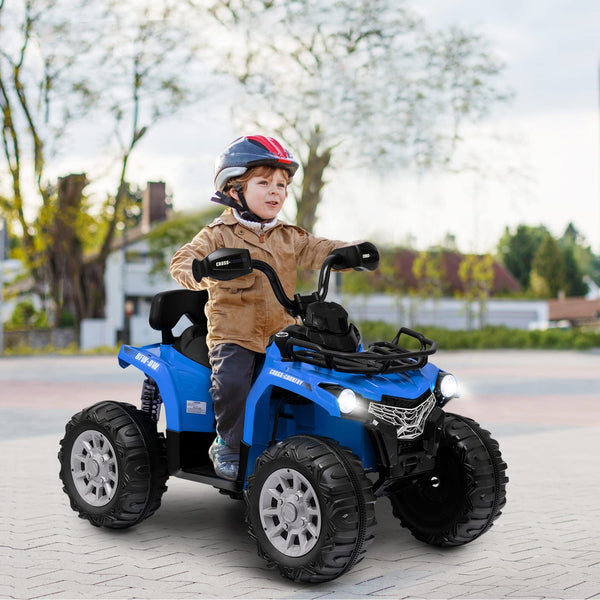 COSTWAY 12V Electric Kids Quad Bike, Battery Powered Ride on Car ATV with Head lights, Music, MP3, Storage Basket, Backward Function, for Boys and Girls Aged 3-8 Years (Black)