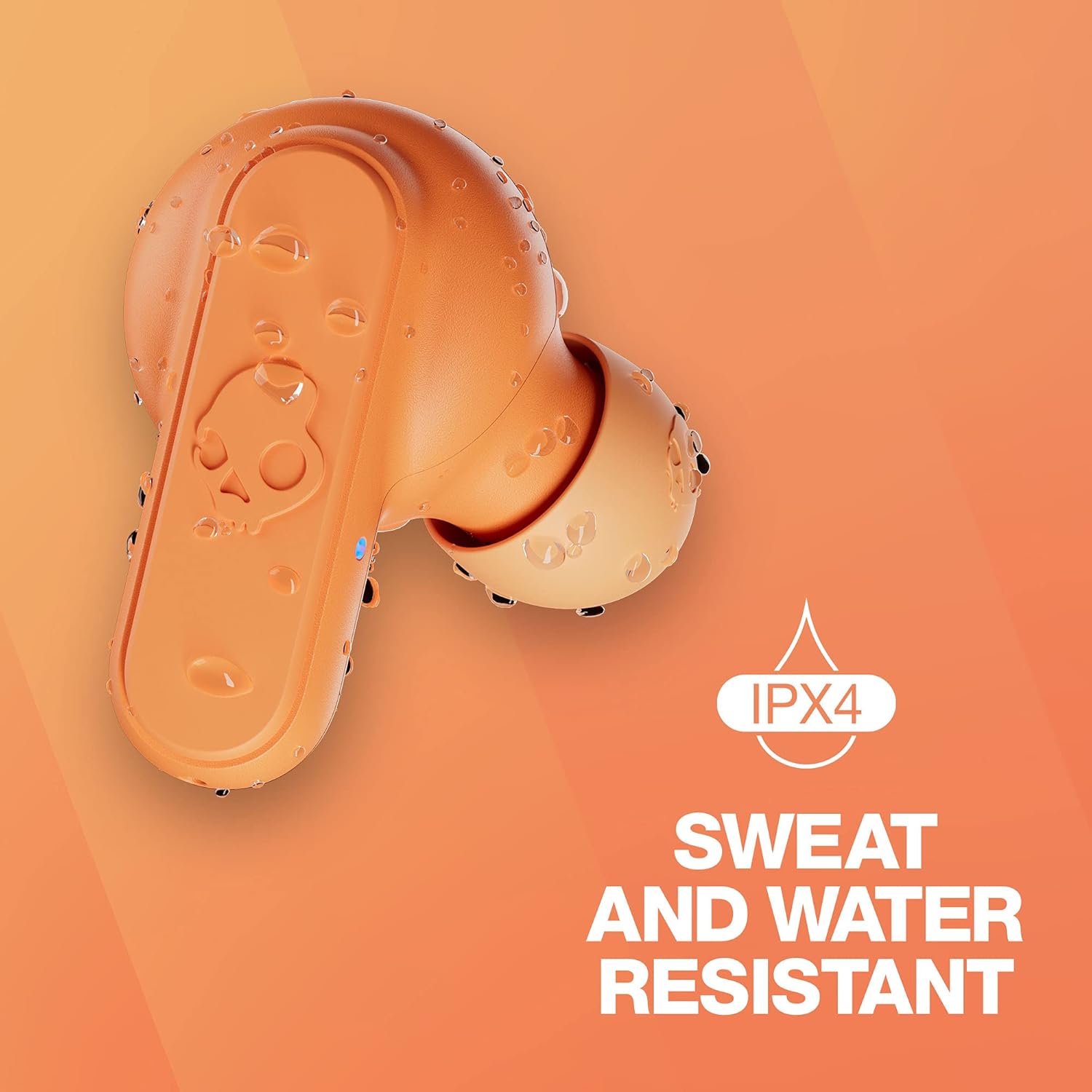 Skullcandy Dime In-Ear Wireless Earbuds, 12 Hr Battery, Microphone, Works with iPhone Android and Bluetooth Devices - Orange