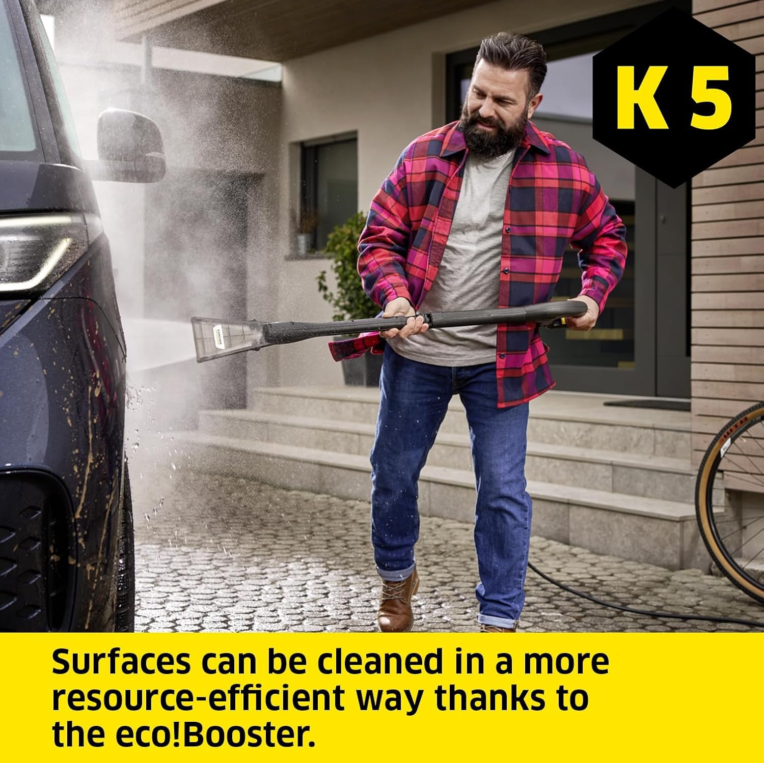 Kärcher K 5 Power Control Pressure Washer, pressure: max. 145 bar, flow rate: 500 l/h, area coverage: 40 m²/h, water filter, weight: 13 kg, high-pressure hose and gun, dirt blaster, spray lance
