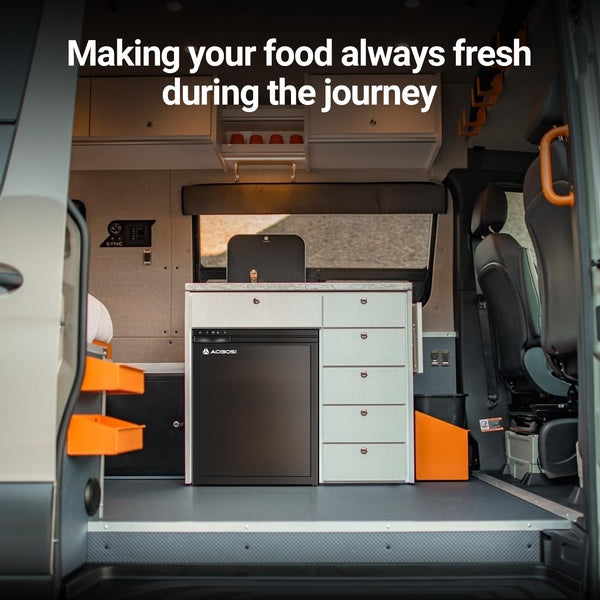 AAOBOSI 83L Campervan Fridge, Camping Refrigerator with APP Control, 12V Fridge Freezer for Campervan, Car, Truck, Boat, Motorhome, Travel