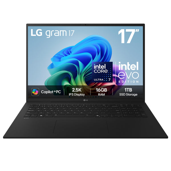 LG gram 16Z90TL - 16 Inch 2.5K IPS Ultra-Lightweight Laptop, Intel Core Ultra 7 256V 47TOPS NPU - EVO Edition, 16GB RAM, 1TB SSD, Windows 11 Home, gram Hybrid AI, Copilot+ PC, Black (2025)