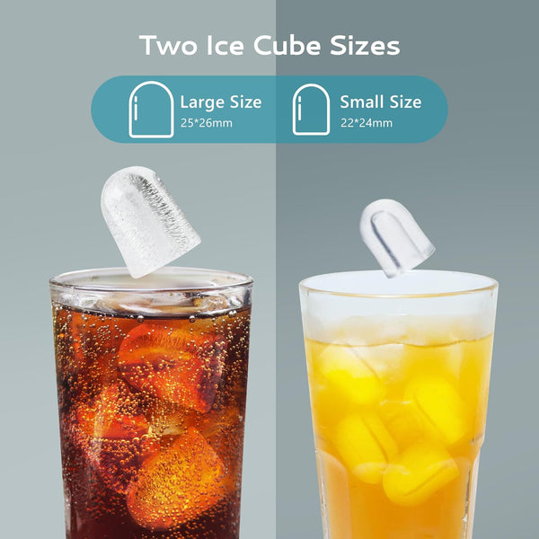 Ice Maker Machine Countertop Ice Cube Maker with Portable Handle, 9 Ice Cubes in 6 Mins, Self-Cleaning Compact Ice Maker 12 kg in 24 Hrs, with Ice Scoop and Basket for Home/Kitchen/Office/Bar